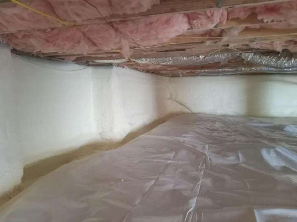 Crawl space encapsulation with closed-cell spray foam for Attic Insulation in Somersworth